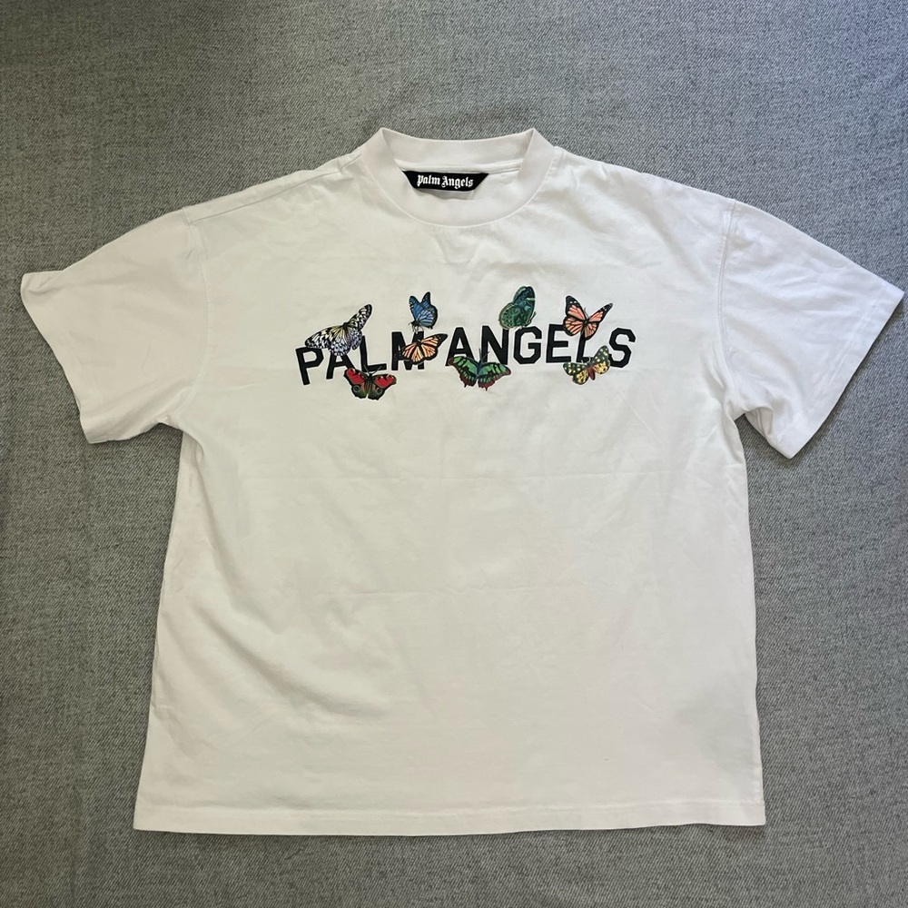 Palm Angels Butterfly 100% Cotton White T-Shirt Women’s XL / Men’s S